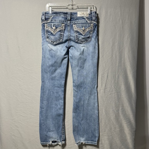 Miss Me Chloe Boot Jeans Women 30 Mid Rise Embellished 30x30 Distressed Bling - Picture 3 of 16